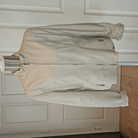 PREGO Designer Leather Women Jacket %100 Geniun lamp leather Beige Size XXL - Picture 2 of 12